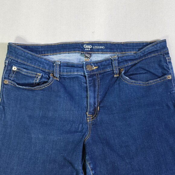 Gap Leggings/Jeggings mid rise skinny stretchy women's size 14 R ink blue colour - Picture 2 of 13